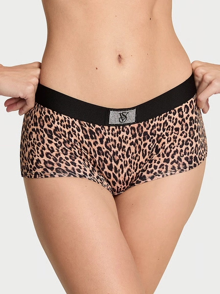 Logo Cotton Shine Patch Boyshort Panty