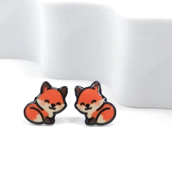 Hypoallergenic Fox Stud Earrings
