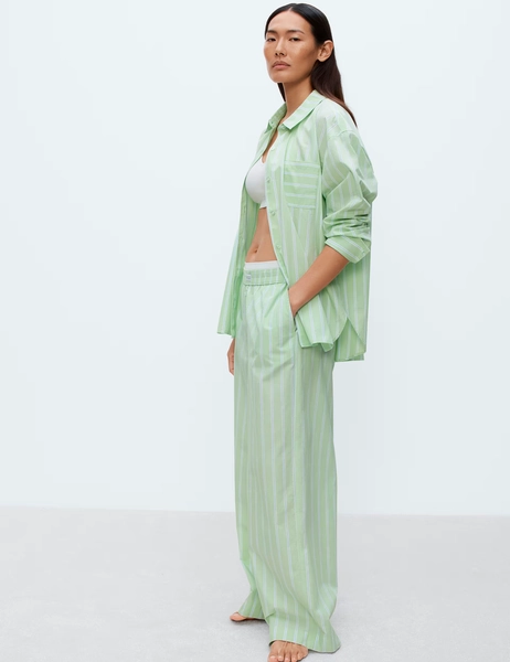 Pure Cotton Poplin Striped Pyjama Top