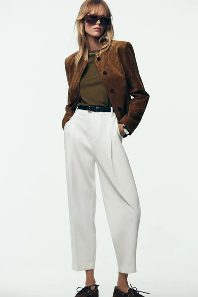 HOUNDSTOOTH TROUSERS WITH BELT