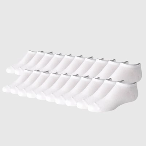 Hanes Girls' 20pk No Show Socks - White M