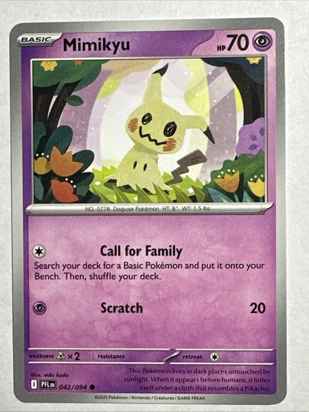 Mimikyu 042/094 Common Regular Non-Holo Phantasmal Flames Pokemon TCG