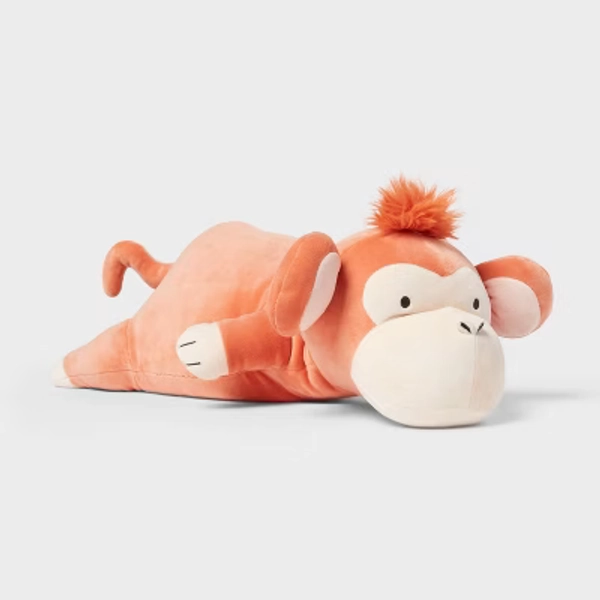 Monkey Weighted Plush Kids' Throw Pillow Orange - Pillowfort™