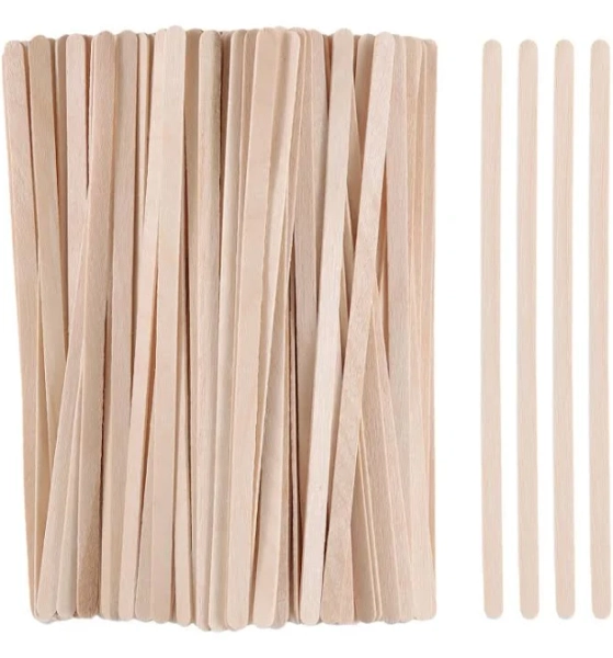 500pcs Wooden Coffee Stirrers,Eyebrow Wax Sticks,5.5inch Birchwood Wood Stir Stick, Wood Waxing Sticks Wax Spatula Applicator