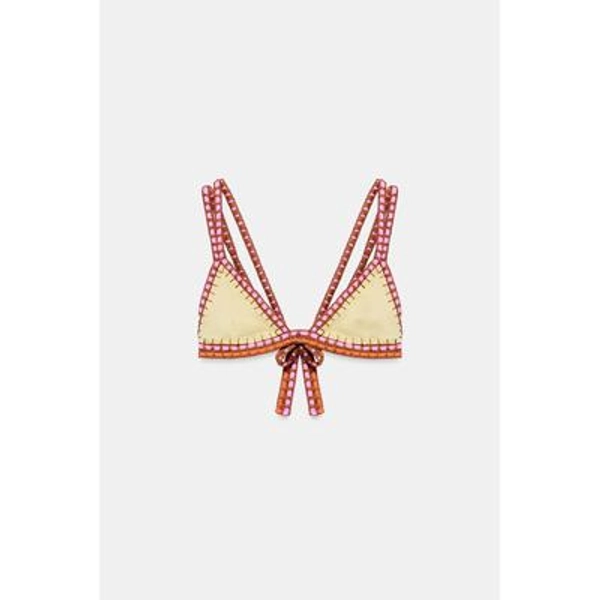 Zara - Crochet Strap Bikini Top - Yellow - S - Woman
