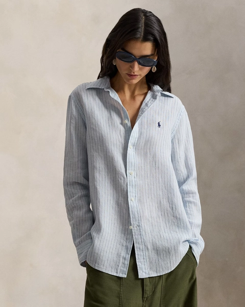 Classic Fit Striped Linen Shirt