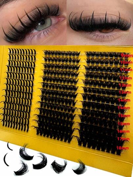 MKYDCG New 5D Fluffy Lash Clusters 80D+100D 9-18mm Eyelash Clusters Spikes Eye Lash Clusters Thick Cluster Eyelash Extensions C/D Curl Lashes Clusters 377Pcs Individual Lashes 9-18MM Wispy Volume Individual Lashes DIY Spiky Lash Extension Manga Cluster Eyelash Extensions Mink Strips Lashes Thick Lash Clusters, Eyelash Clusters, Individual Eyelashes Makeup At Home