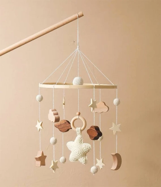 Starry Sky Mobile for Crib, Handmade Nursery Mobile, Baby Bedroom Hanging Decoration Toy