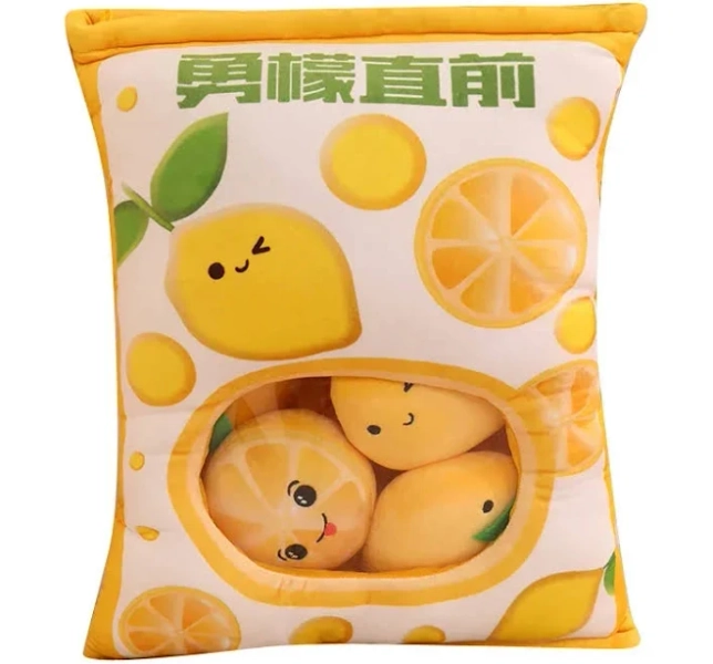 A Plushie Fruit Bag Pudding Toys Kawaii Doughnut Bag Mini Fruit Strawberry avocado lemon