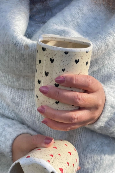 Handmade Ceramic Travel Mug / Ceramic To-go mug /  12 oz Pottery Tumbler /