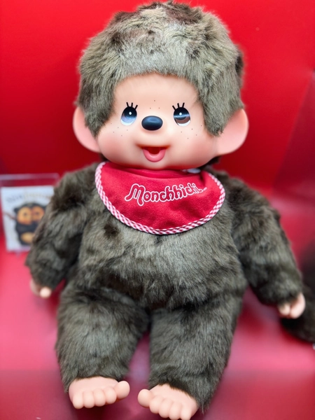 Monchhichi Boy Plush Premium Standard L Size 17.7in Brown Sekiguchi JAPAN