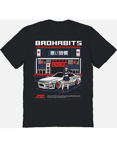 White Race Car T Shirt - Bad Habits