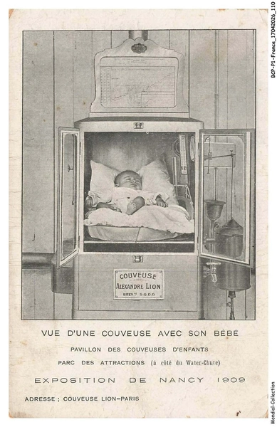 BCPP1-0057-54 Nursery Incubator View With Baby - Nancy 1909 Display