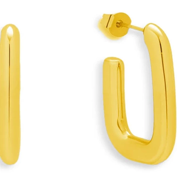 18K Gold Plated Stainless Steel Waterproof Hoop Earrings