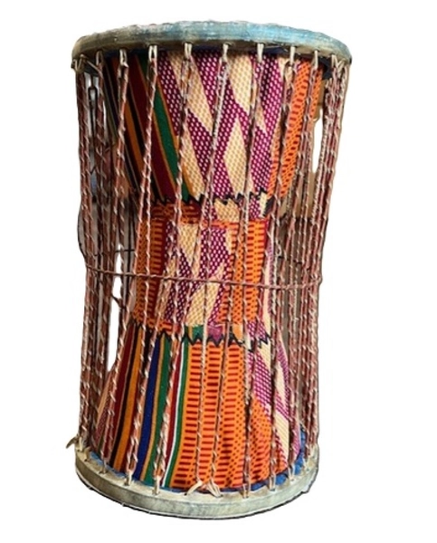 Overseas Connection G-963K 11 x 5" Talking Drum, Kente Cloth