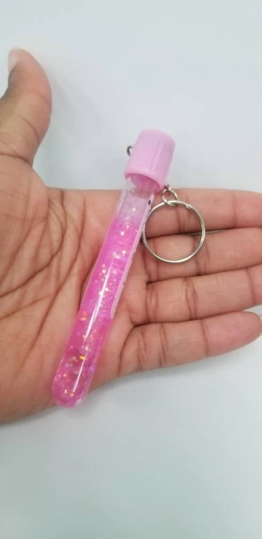 Phlebotomy Keychain with pink glitter