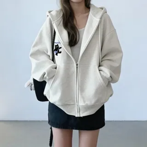 cat print hoodie 