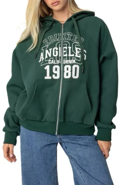 Edikted Women's 1980 Oversized Zip-Up Hoodie
