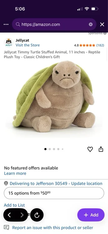 Amazon.com: Jellycat Timmy Turtle Stuffed Animal, 11 inches - Reptile Plush Toy - Classic Children's Gift : Toys & Games