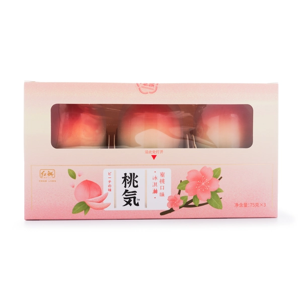 Tao Qi Peach Ice Cream (TaoQi TQ) 3pcs, Frozen 225 g