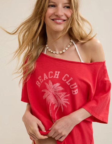 Aerie Off-The-Shoulder Relaxed Tee