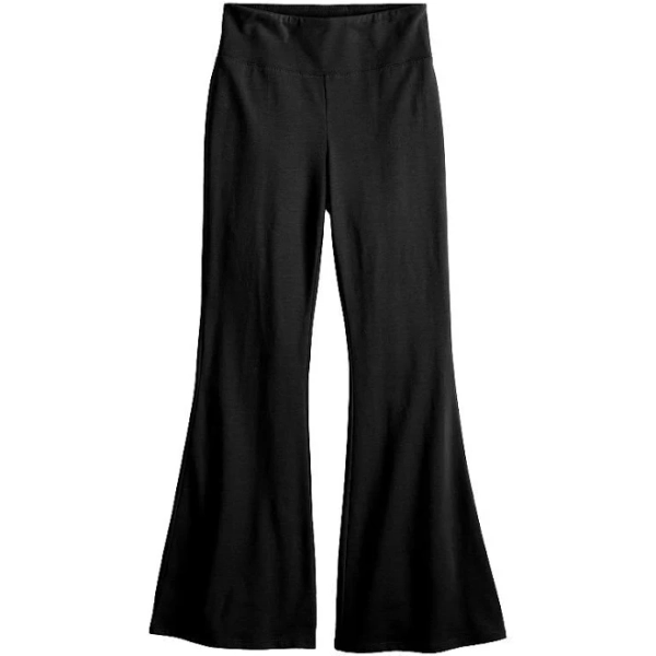 Girls 7-16 SO High Rise Flare Leggings in Regular & Plus Size, Girl's, Size: Small(6/7), Black Luxe
