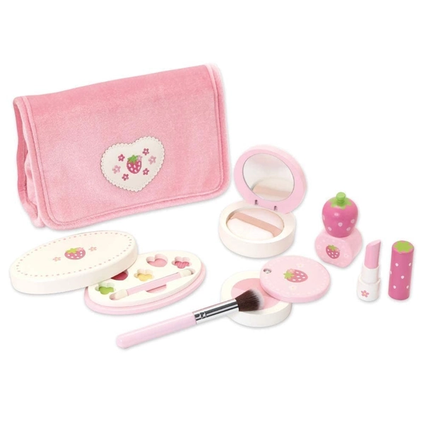 mother garden Wild Strawberry Wooden Toy Makeup Pouch Set Play Set Wooden Presen