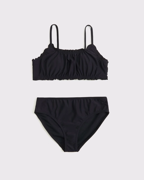 lettuce edge scoopneck two-piece swimsuit