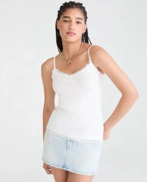 Floral Y2K Lace-Trim Cami