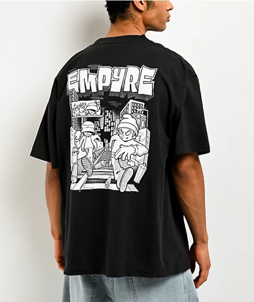 Empyre Runners Black Wash T-Shirt
