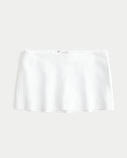 Low-Rise Linen-Blend A-Line Skort