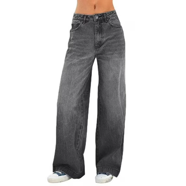 EMMIOL Women's Vintage Y2K Wide Leg Jeans 90s Baggy Boyfriend Style Denim Pants,Low Rise Loose Fit Jeans