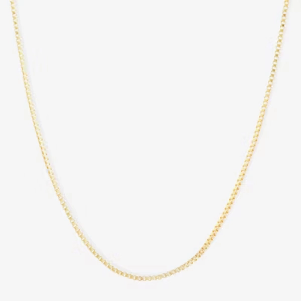 Silver Reflections 24K Gold Over Brass 18-24" Box Chain Necklace