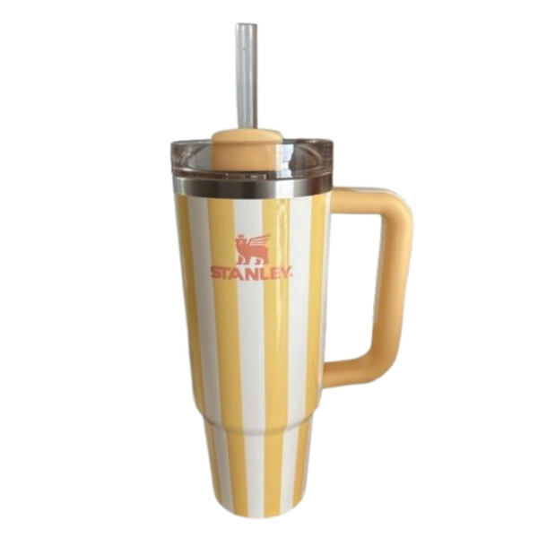 Stanley Quencher H2.0 FlowState Tumbler-Butter Stripe Oasis Collection 30oz 40oz