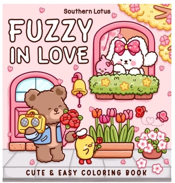 Fuzzy In Love: Coloring Book for Adults and Teens Featuring Little Fuzzy Animals in Love Moments and Cozy Activities, Cute Designs for Relaxation and Chill : Lotus, Southern: Amazon.com.au: Books