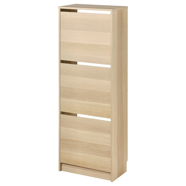 BISSA Schuhschrank 3 Fächer - Eichenachbildung 49x28x135 cm