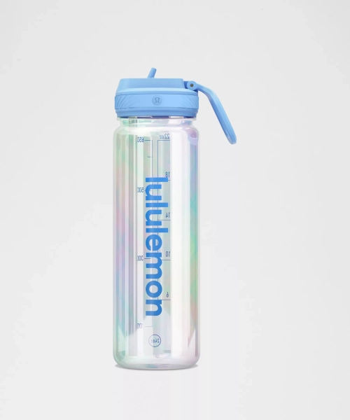 Back To Life Clear Bottle 24oz Straw Lid *Iridescent - Iridescent/Sinatra Blue - ONE SIZE