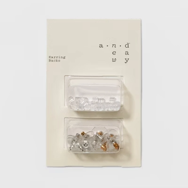 Multi Parts Rubber Disc Earring Back - A New Day™ Clear: Jewelry Accessories, Plastic, Aluminum, Rubber, 58 Pack