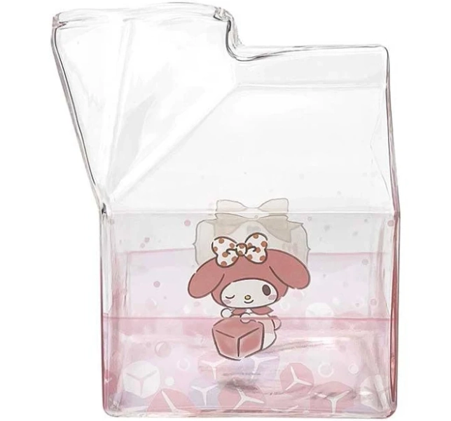 Sanrio Characters My Melody Kawaii Glass Milk Carton Cup