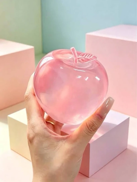 Transparent Pink Apple Squishy Toy Fidget Toys Sensory Anti Stress Cute Ultra-Soft Slow Rebound Stress Relief Squeeze Crystal Clear Fruit A,one-size