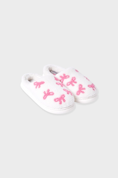 Chaussons à motif noeud en fausse fourrure