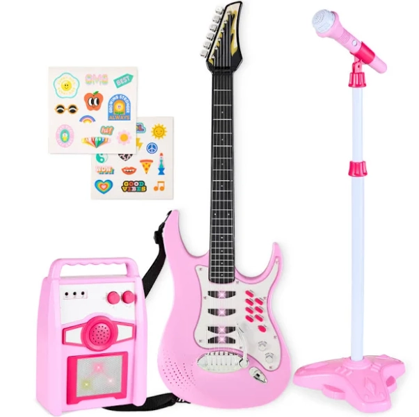 Best Choice Products Kids Electric Musical Guitar Toy Play Set