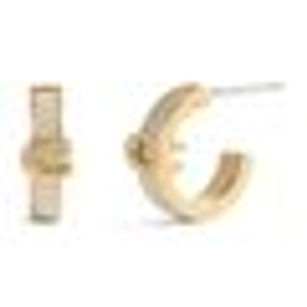 COACH Signature C Pink Enamel Huggie Earrings
