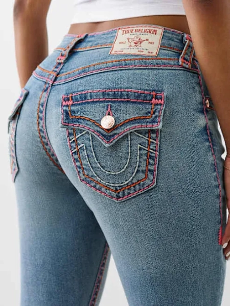 true religion Women's Jennie Mid Rise Super T Curvy Skinny Jean