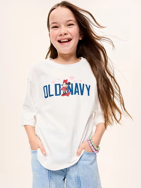 Old Navy x Disney Minnie Mouse Logo-Graphic T-Shirt for Girls