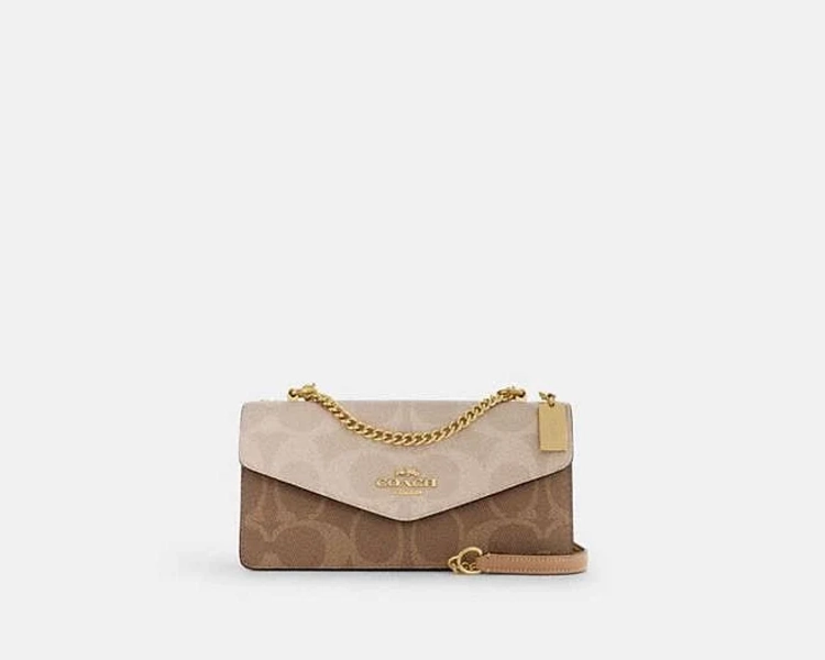 Coach Women's Klare Envelope Crossbody Bag in Blocked Signature Canvas