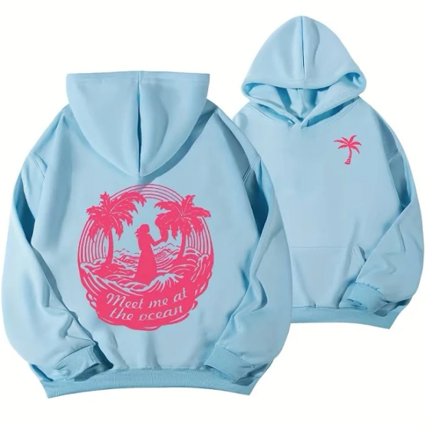 Off-Shoulder Fleece Hoodie