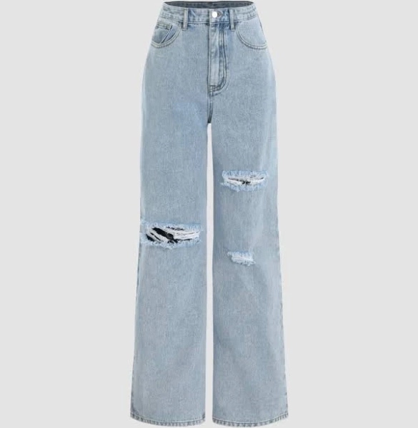 CIDER Women's Denim Jeans City Chic Classic Ripped Straight Leg Casual School Daily Picnic Exhibition Jeans