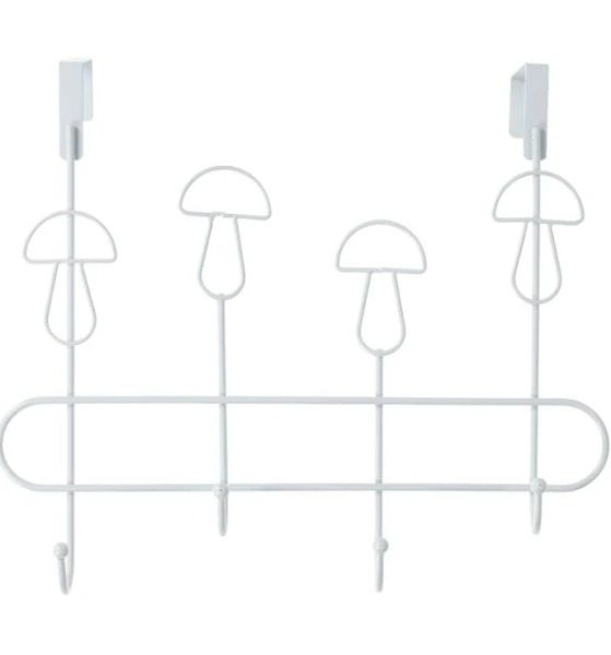 Metal Icon Over-The-Door Hanging Hook Rack