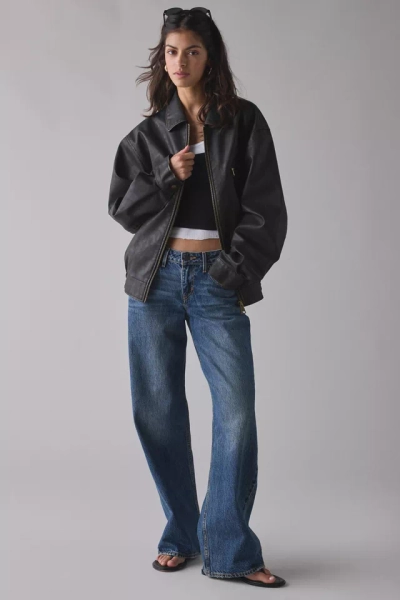 BDG Billie Faux Leather Oversized Bomber Jacket